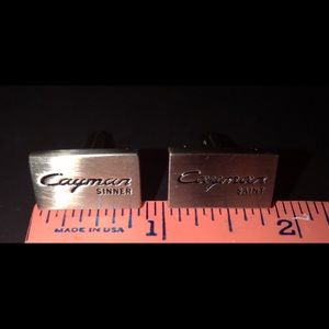 Cayman Saint Sinner Stainless Steel Cuff Links Cayman Cuff Links Vintage Cuff Links Cayman Stainless Steel Cufflinks